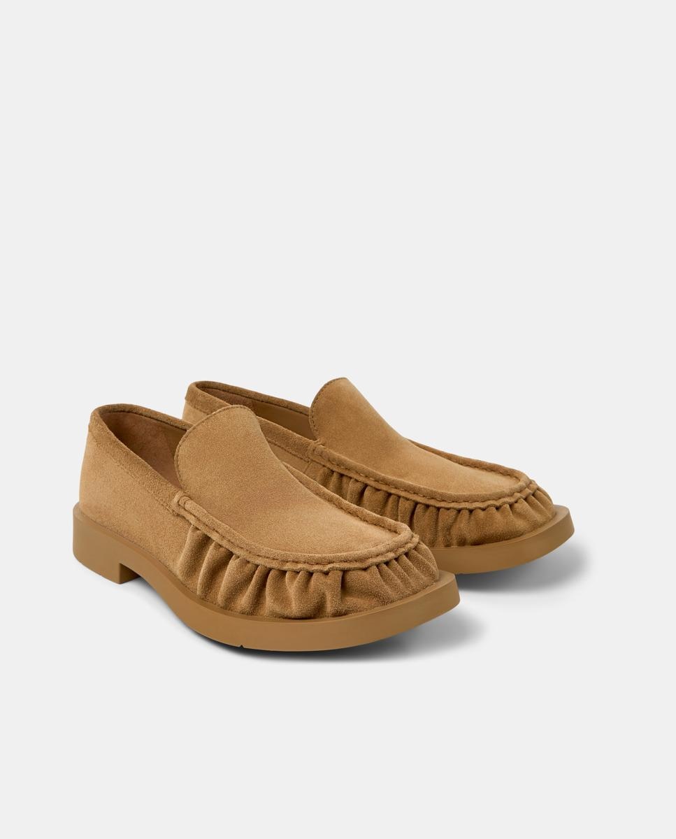 Mocassins Rasos Unissexo de Pele 1978 Castanho-4