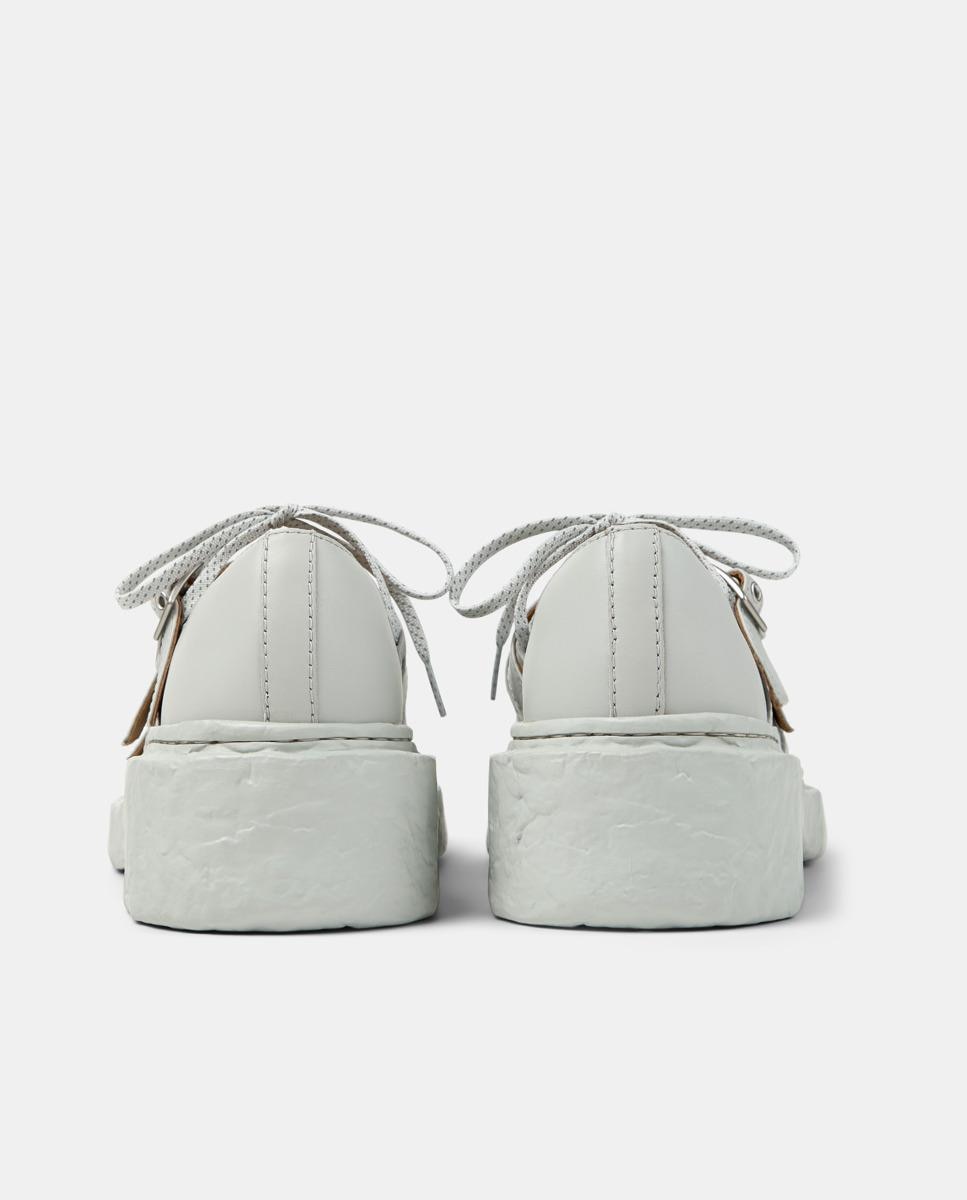 Mocassins com Salto Unissexo de Pele Vamonos Cinzento-3