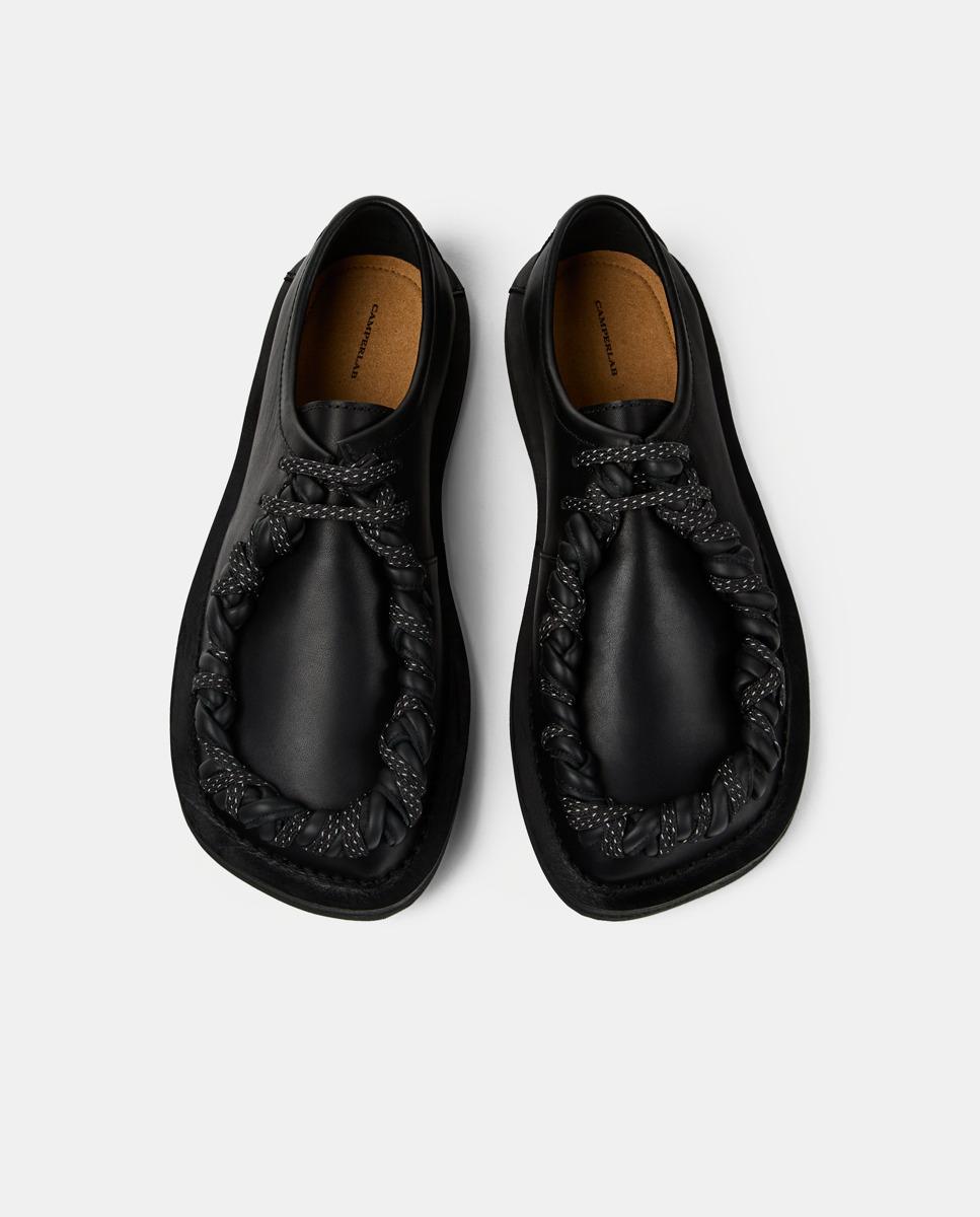 Mocassins Rasos Unissexo de Pele Eki Preto-2