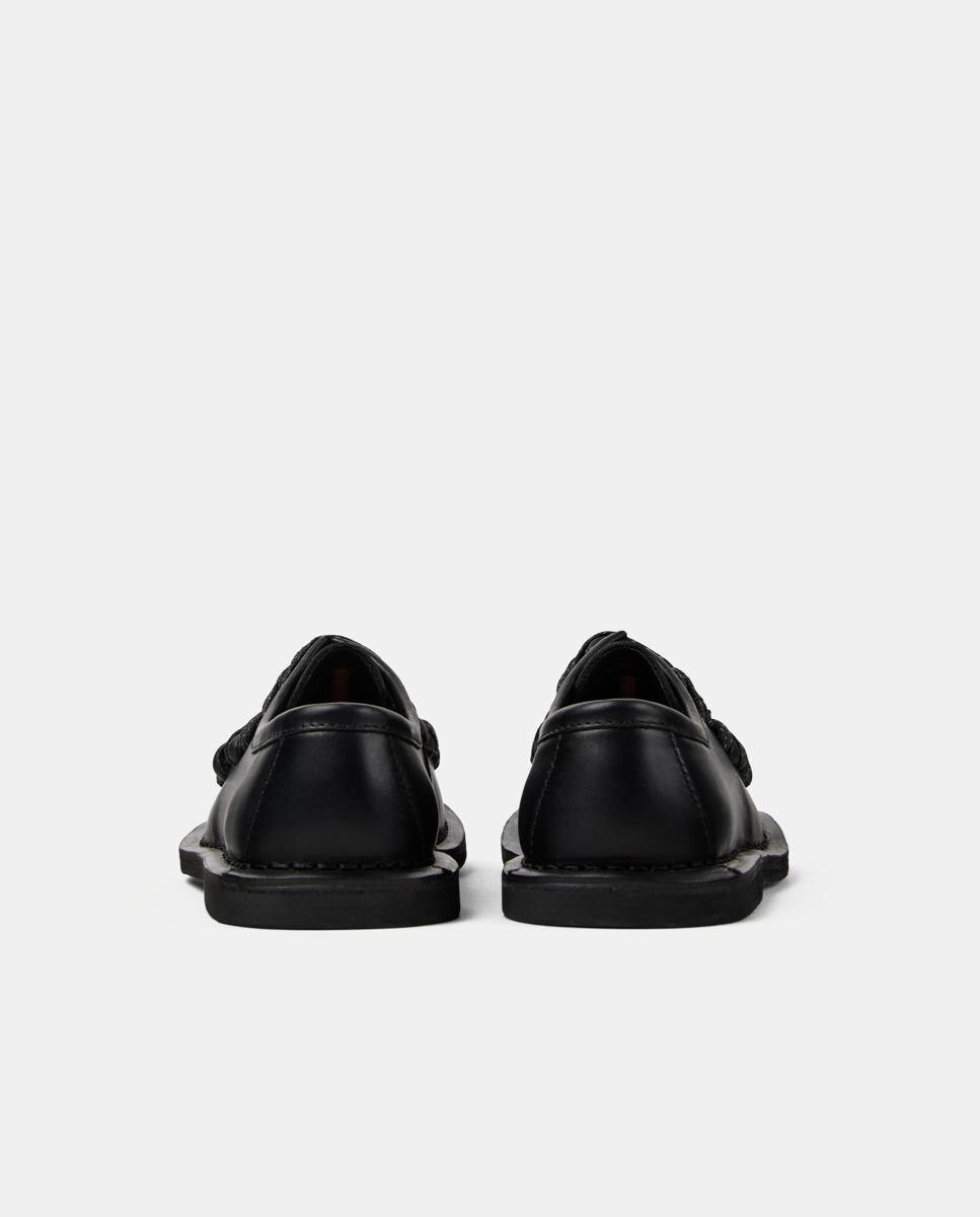 Mocassins Rasos Unissexo de Pele Eki Preto-3