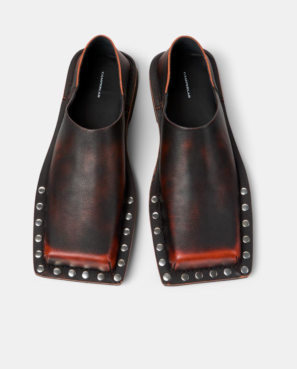 Mocassins Unissexo de Pele Menosmal Preto / Vermelho-2
