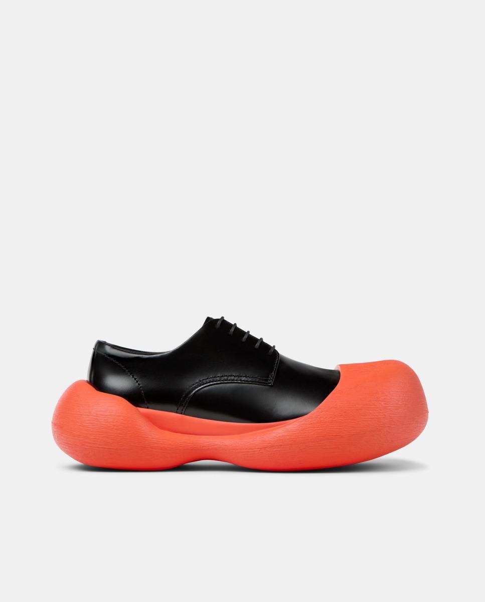 Bluchers Unissexo de Pele Caramba Preto / Vermelho-1