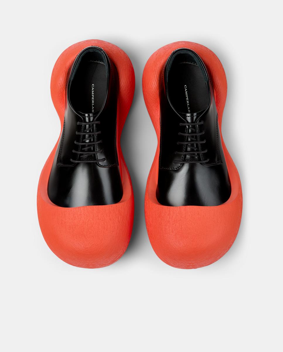 Bluchers Unissexo de Pele Caramba Preto / Vermelho-2
