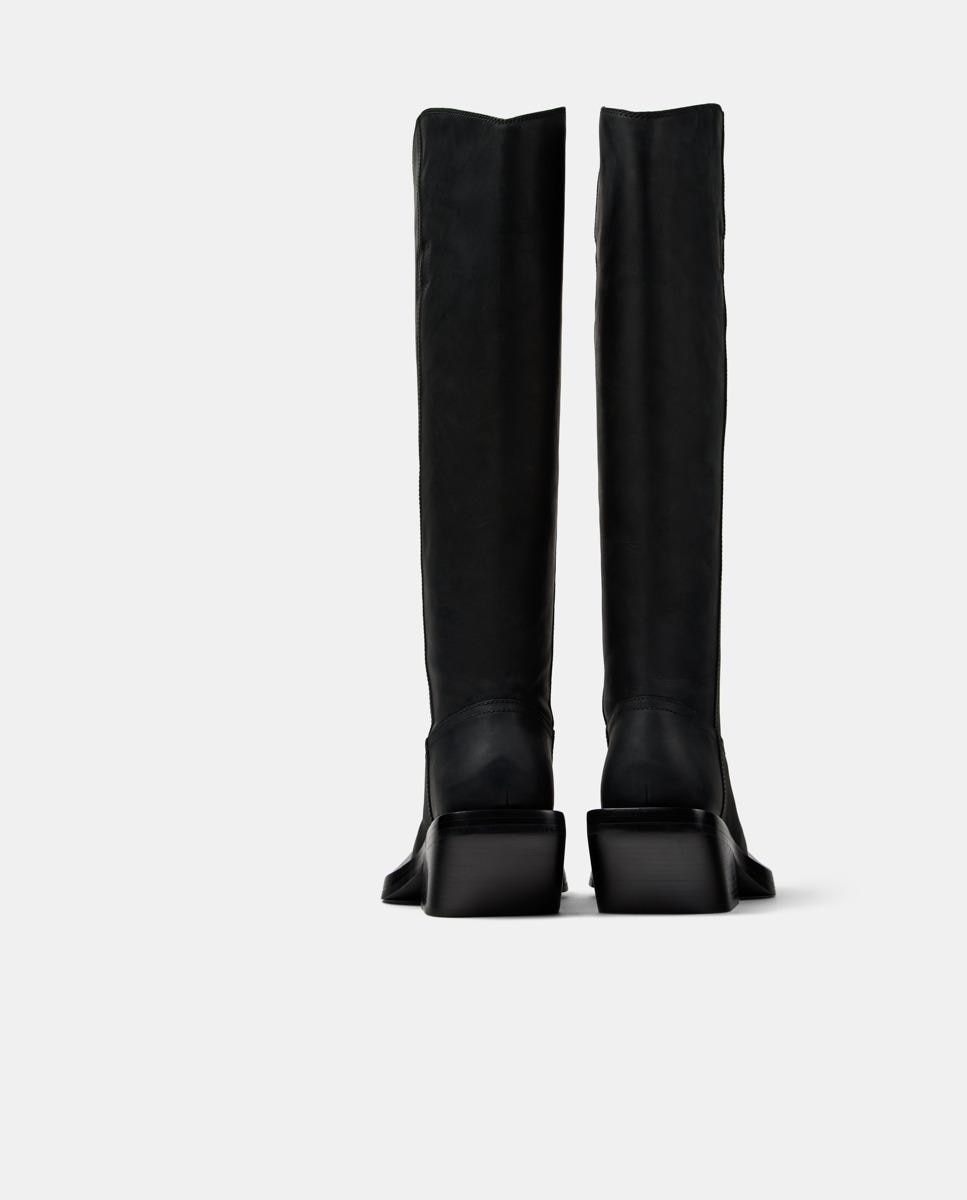 Botas Cowboy de Pele Quetal Preto-3