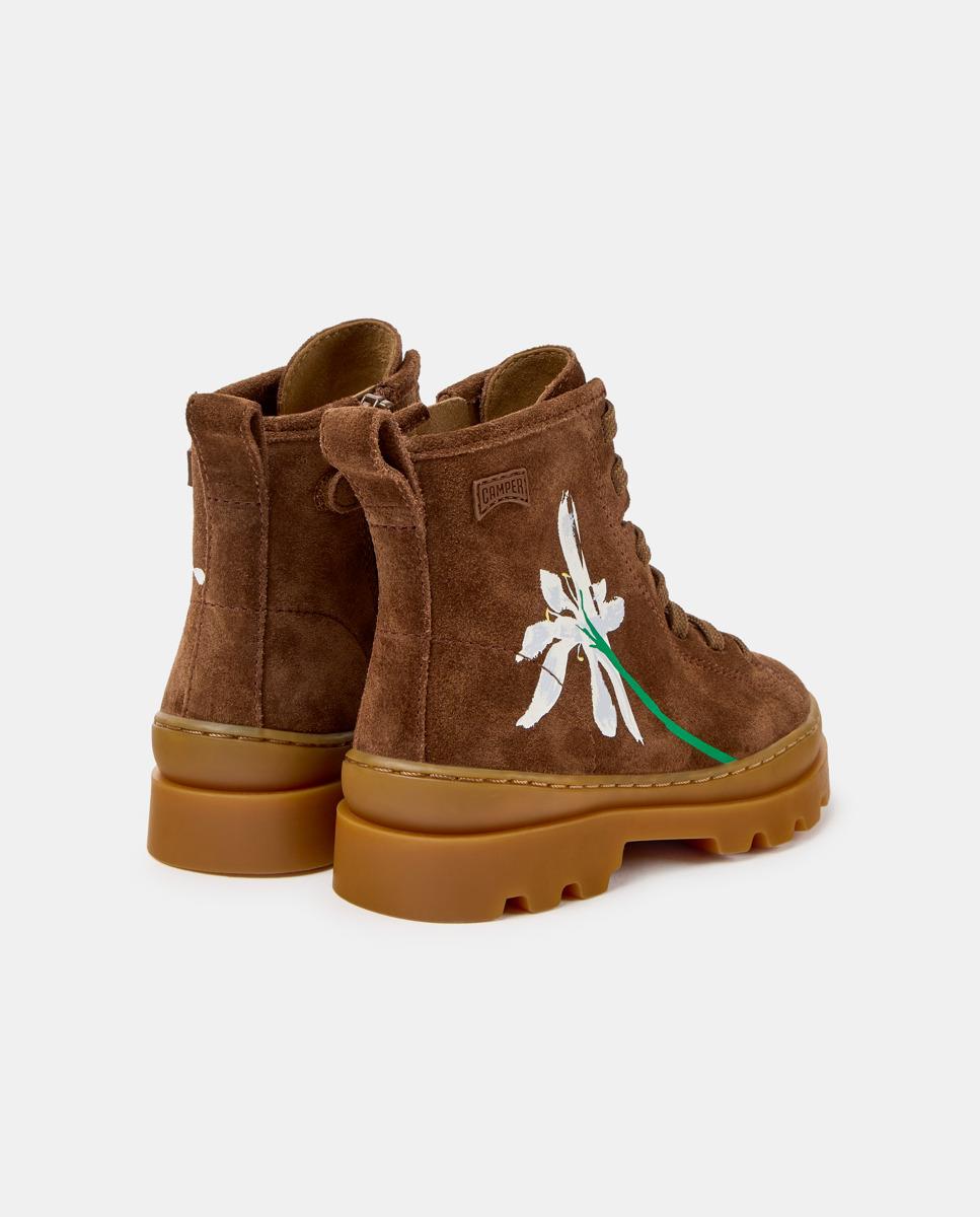 Botins Infantil Brutus Twins de Pele Castanho-4