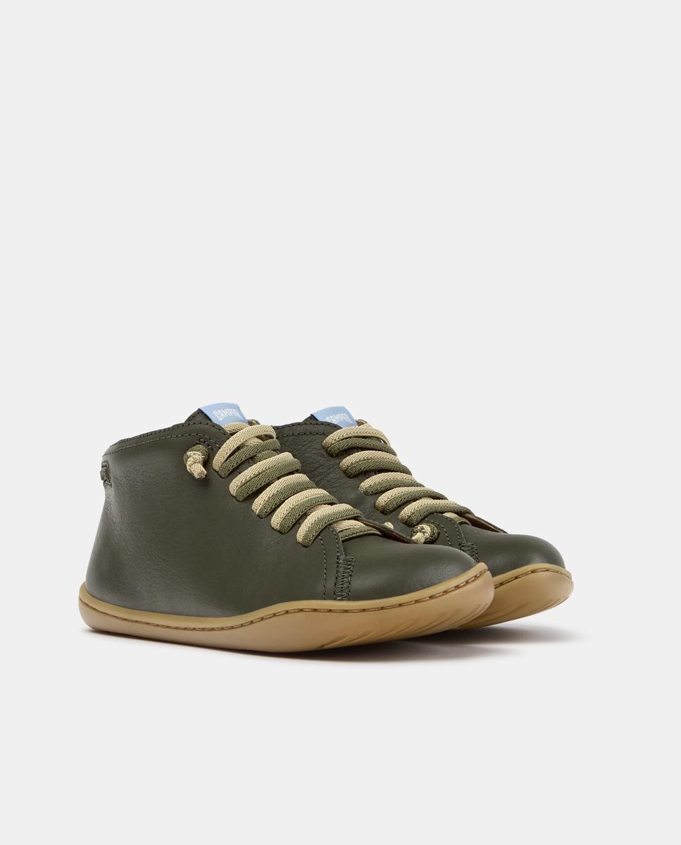Botins Infantil com Atacadores e Fecho Zip Verde-2