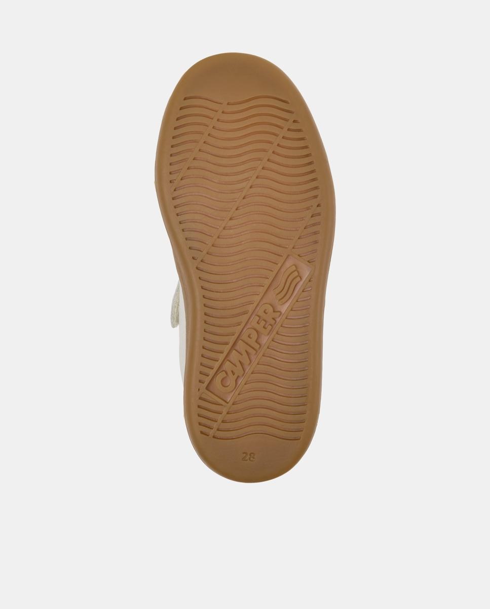 Sapatilhas de Pele Infantil Runner Four com Atacadores Branco-5
