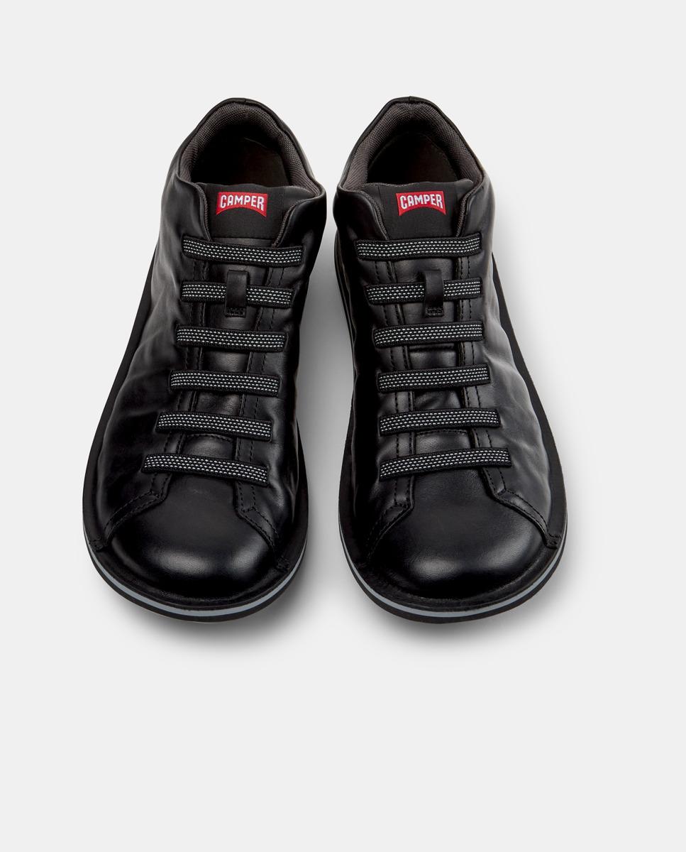 Sapatilhas Altas Beetle de Pele Preto-2