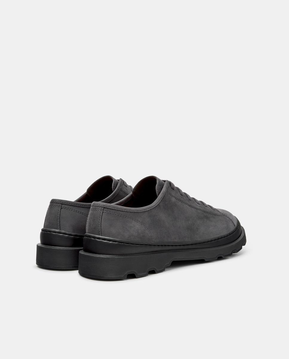 Sapatos de Atacadores Brutus+ de Pele Cinzento-3