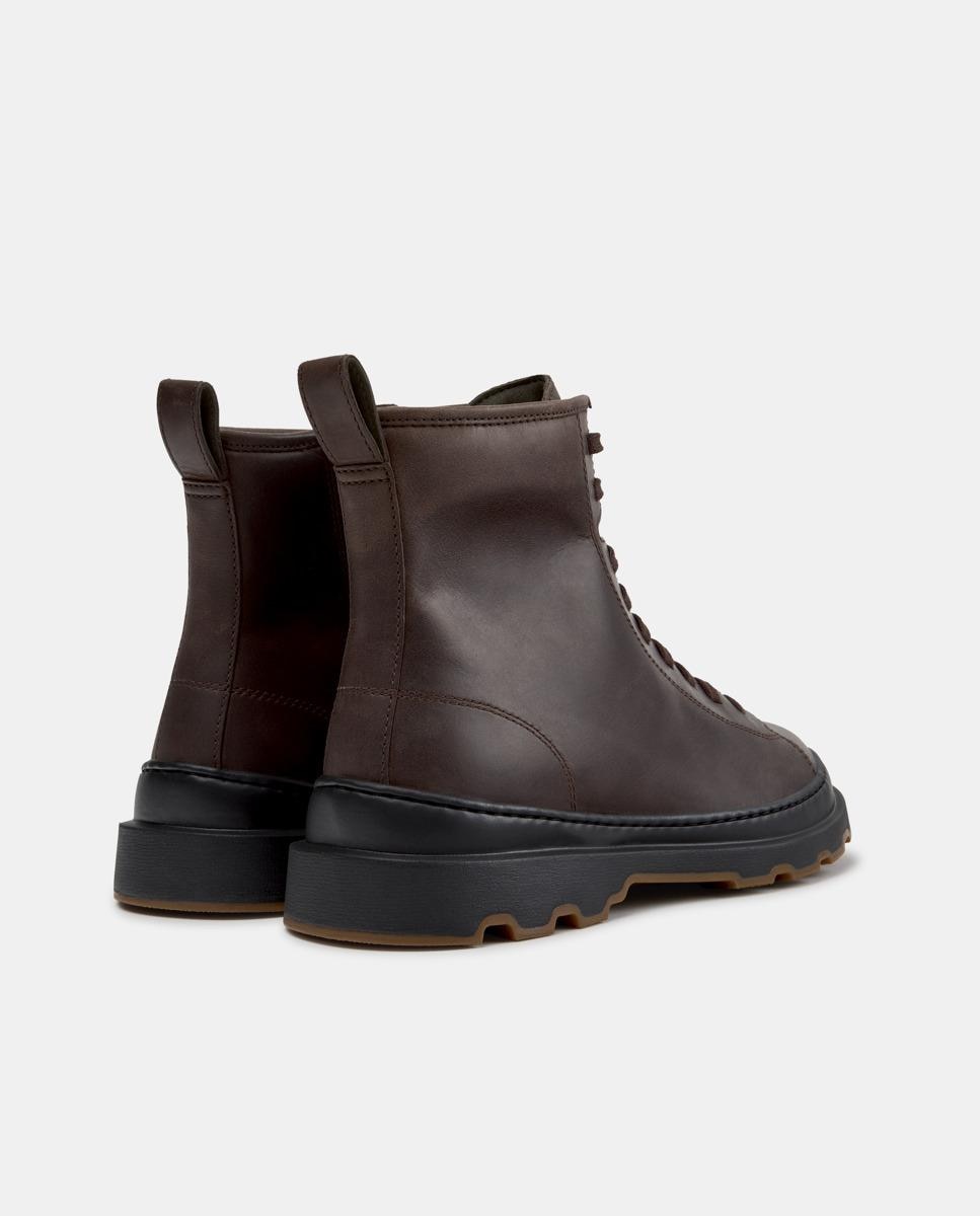Botins Brutus+ de Pele com Atacadores Castanho-3