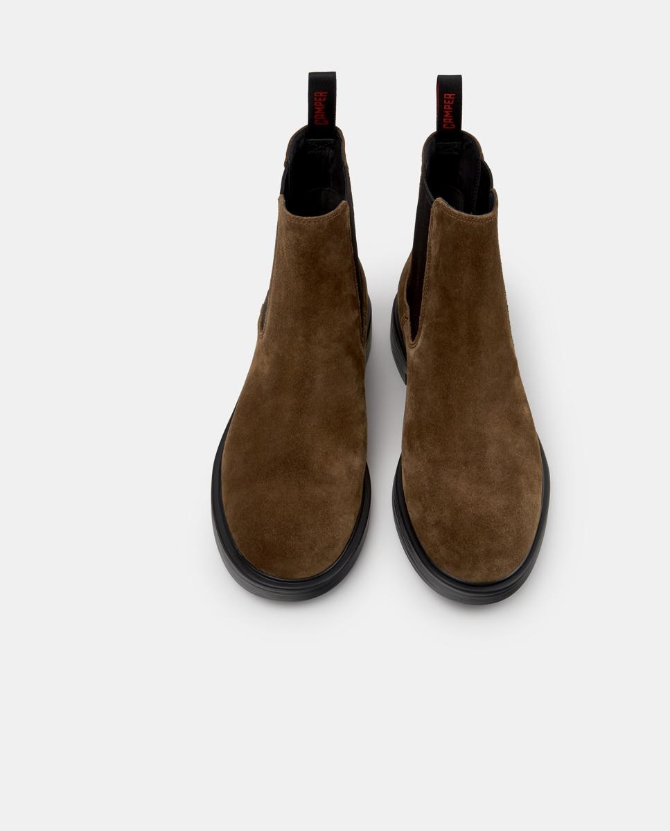 Botins Chelsea Dean de Pele Castanho-2