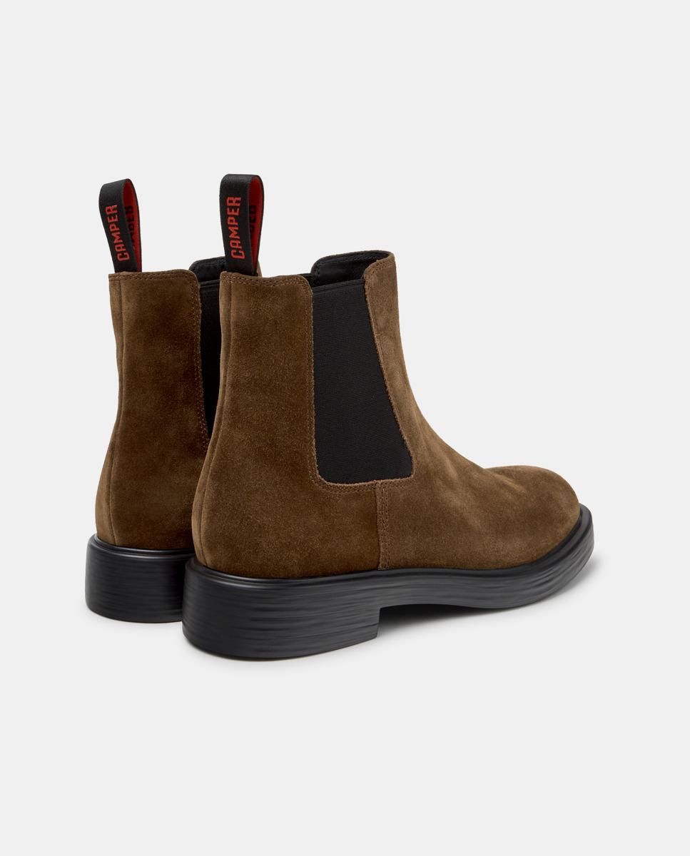 Botins Chelsea Dean de Pele Castanho-3