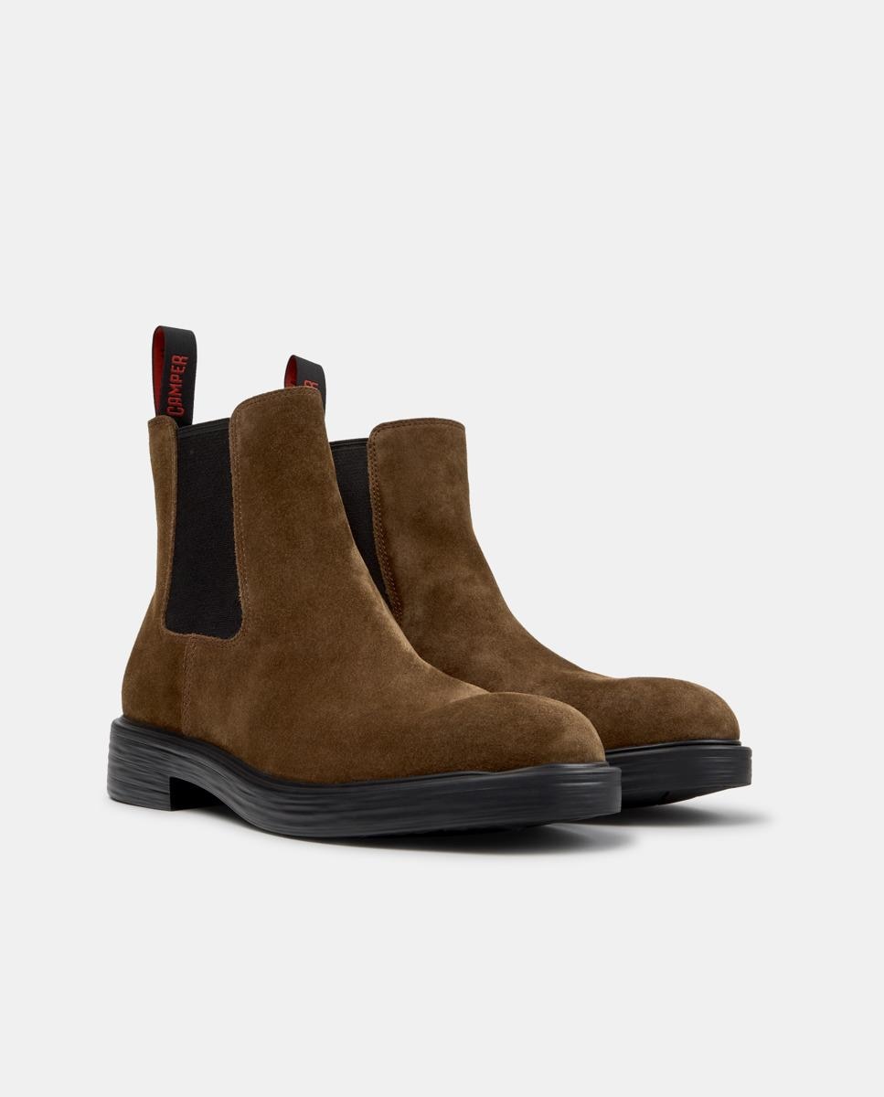 Botins Chelsea Dean de Pele Castanho-5