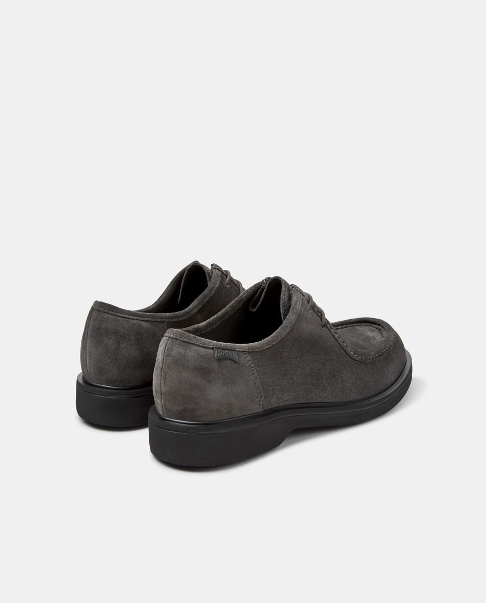 Sapatos de Atacadores Norman de Pele com Palmilha Ultraligeira Cinzento-3