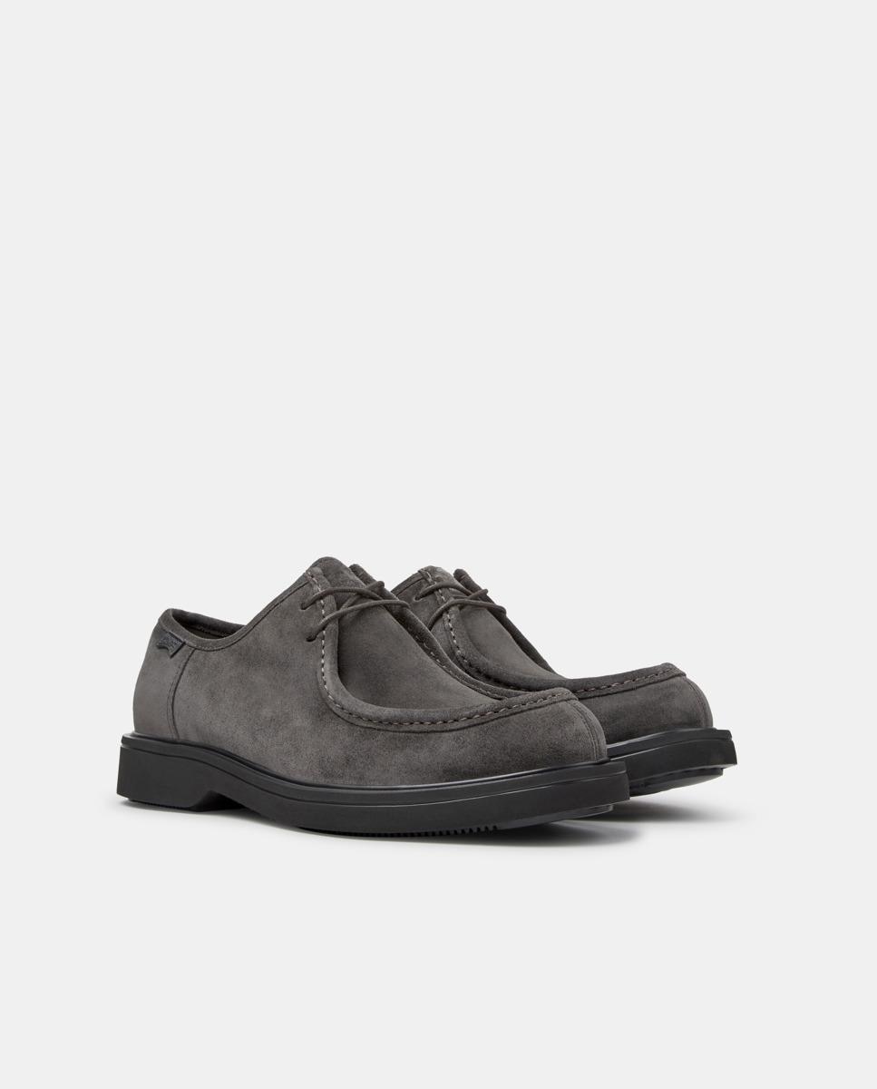 Sapatos de Atacadores Norman de Pele com Palmilha Ultraligeira Cinzento-5