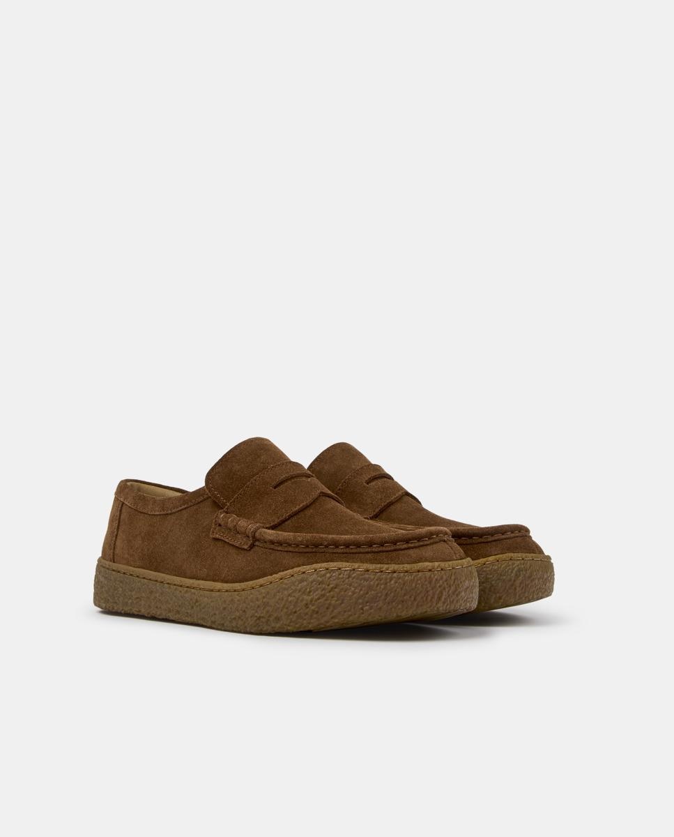 Mocassins Peu Terreno de Pele Castanho-5
