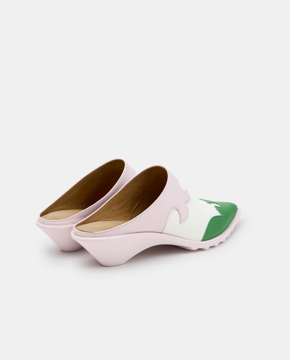 Mules com Tacão Anita Estilo Cowboy Rosa-3