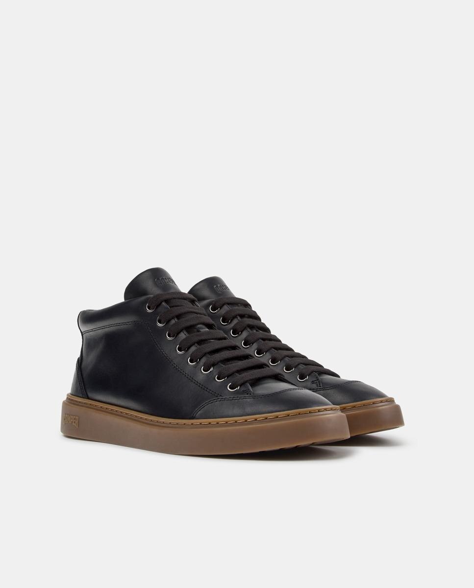 Sapatilhas Altas de Pele Peu Touring Preto-2