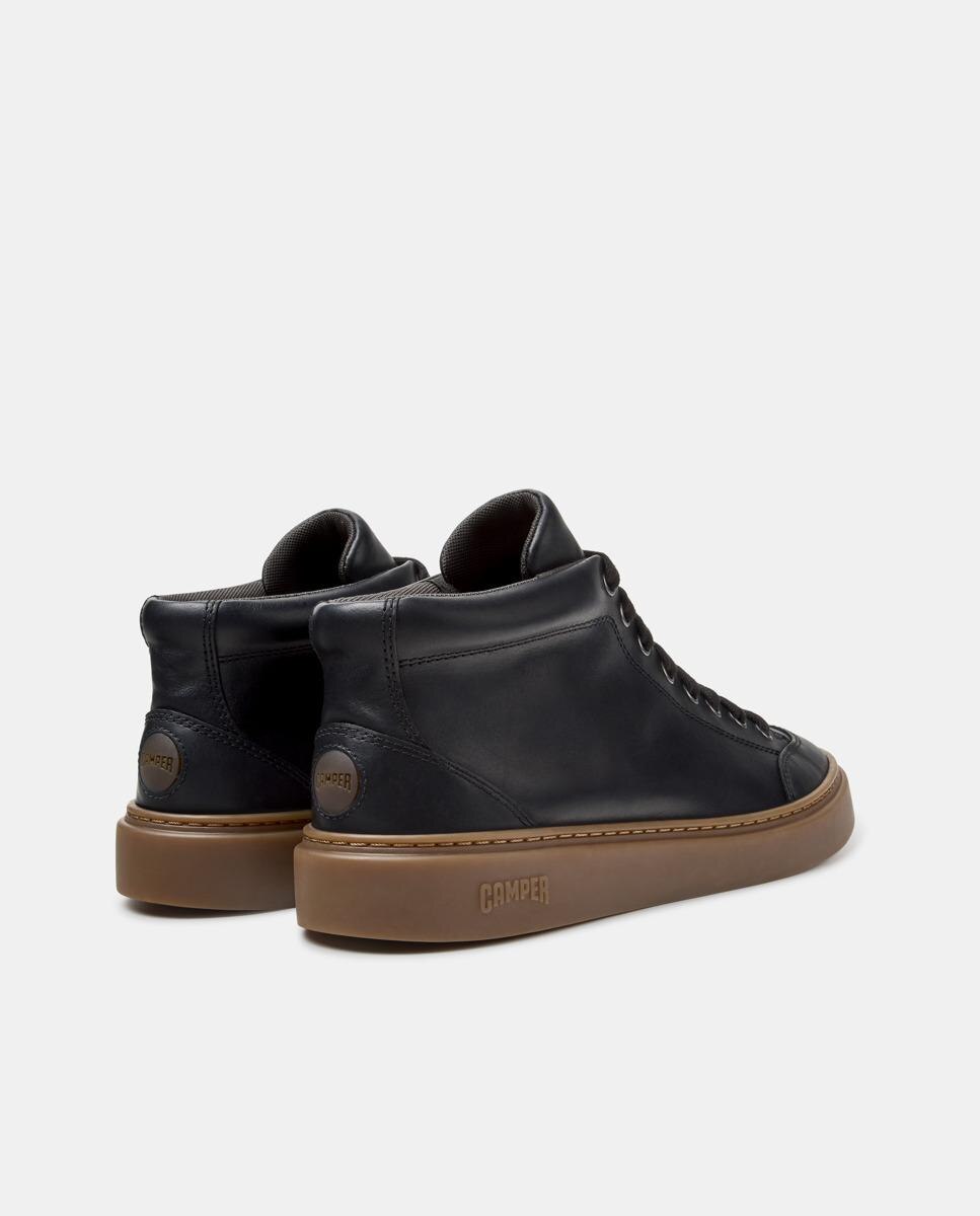 Sapatilhas Altas de Pele Peu Touring Preto-4