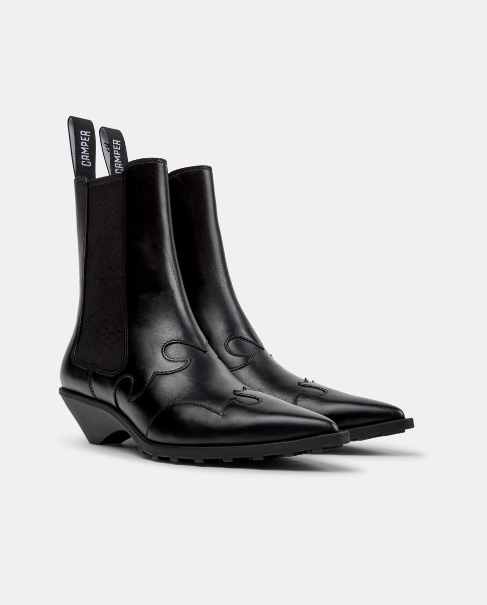 Botas Cowboy Anita de Pele Preto-5