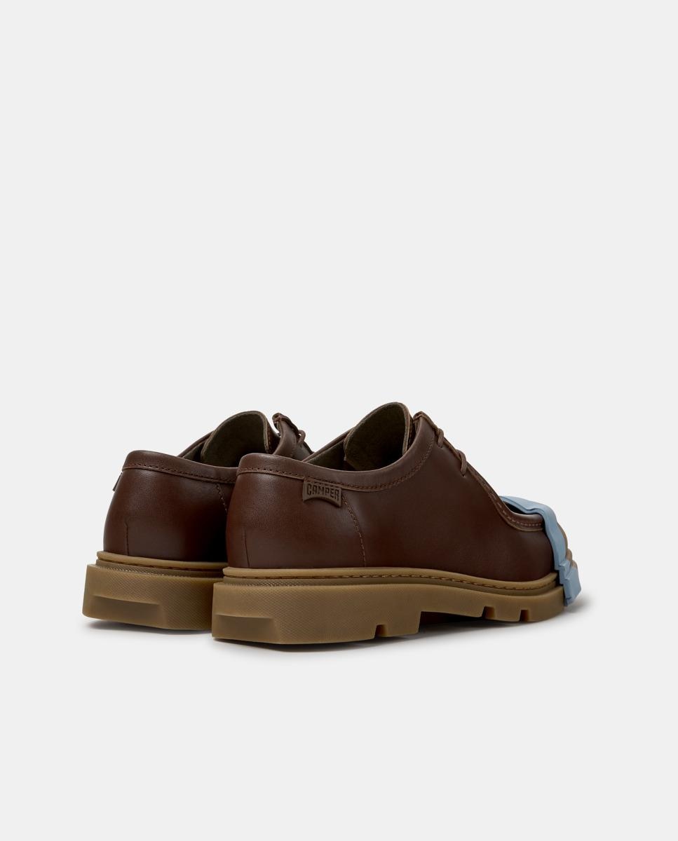 Mocassins Rasos Junction em Pele Castanho-3