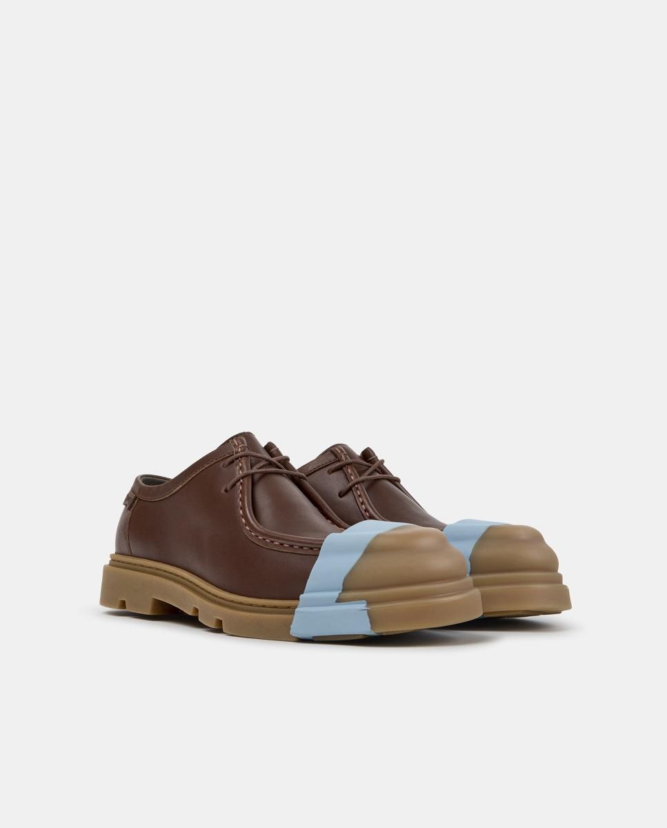 Mocassins Rasos Junction em Pele Castanho-5