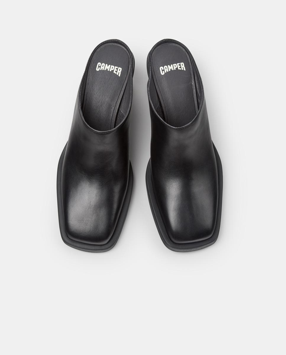 Mules Louise de Pele com Cunha Preto-2