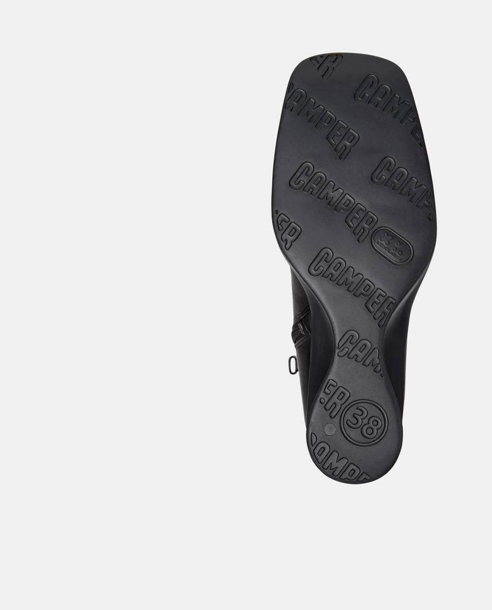 Botins Louise de Pele com Cunha Preto-4