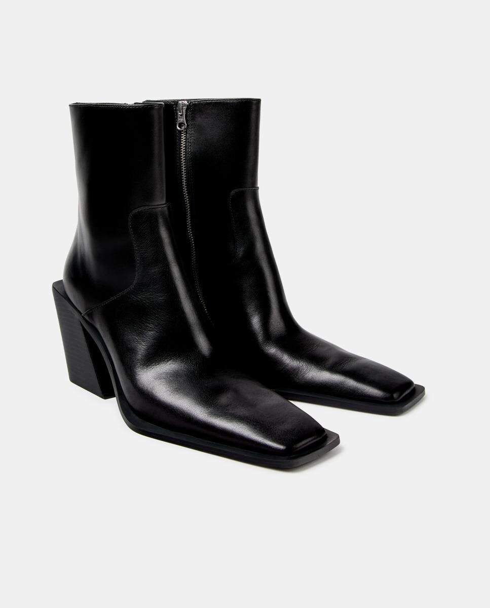 Botins Estilo Cowboy Escandalo de Pele Preto-2