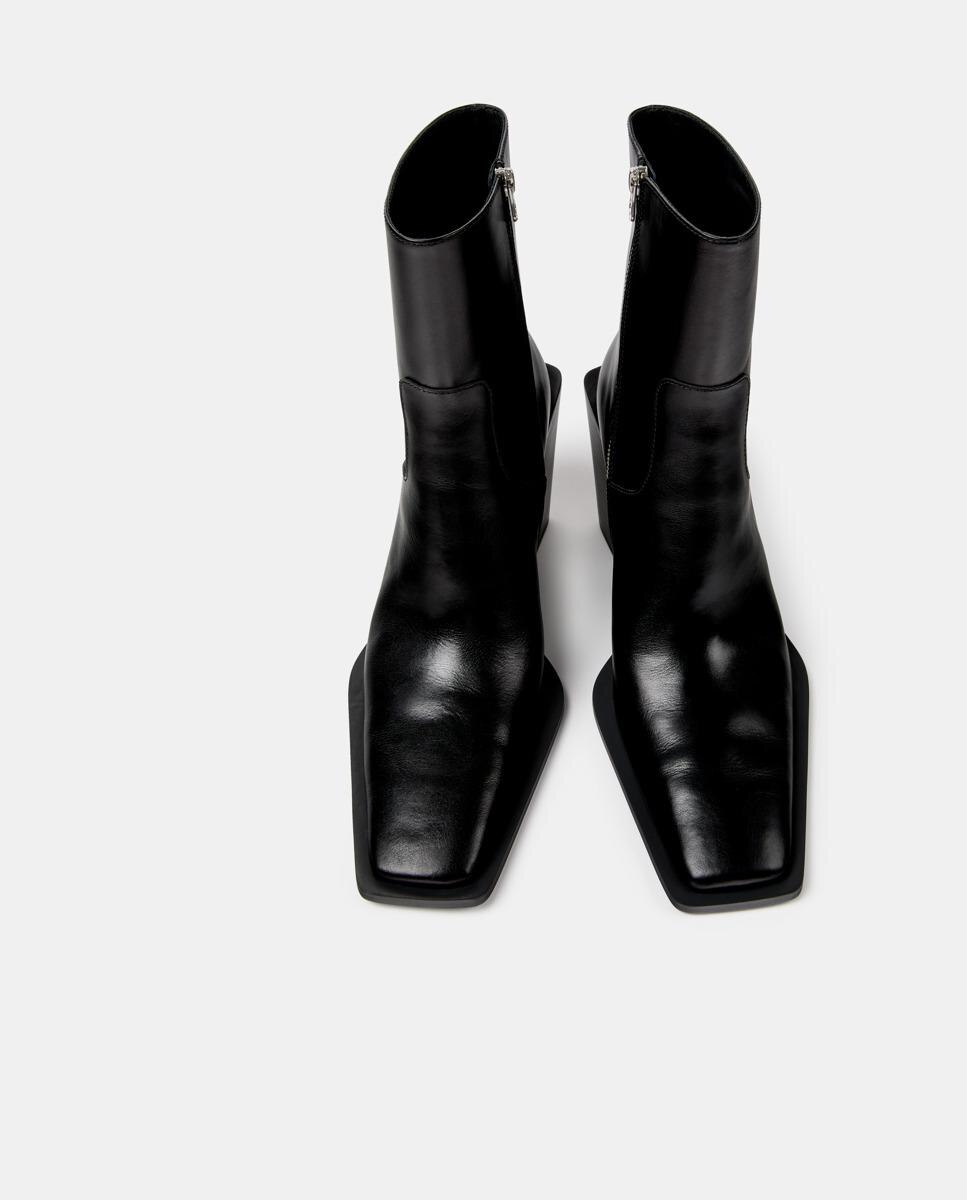 Botins Estilo Cowboy Escandalo de Pele Preto-3