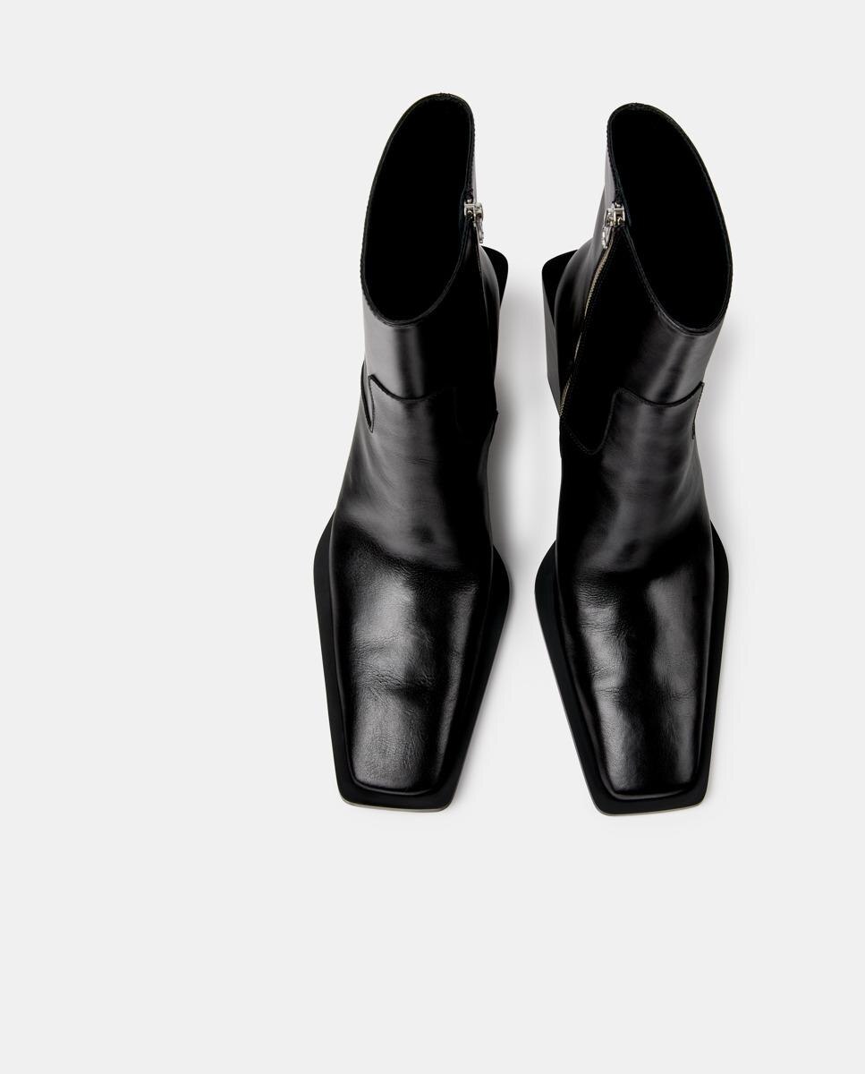 Botins Estilo Cowboy Escandalo de Pele Preto-5