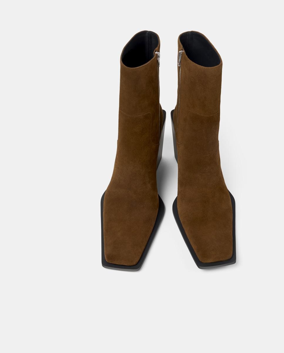 Botins Estilo Cowboy Escandalo de Pele Castanho-3