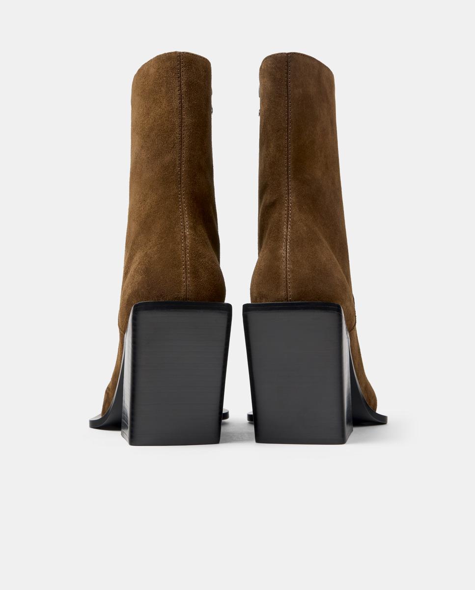 Botins Estilo Cowboy Escandalo de Pele Castanho-4
