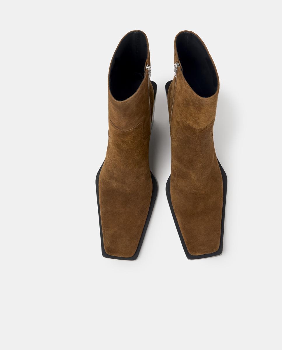 Botins Estilo Cowboy Escandalo de Pele Castanho-5