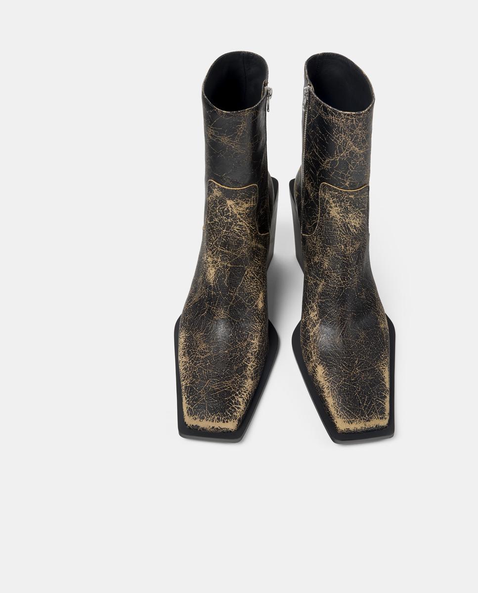 Botins Estilo Cowboy Escandalo de Pele Multicolor-3
