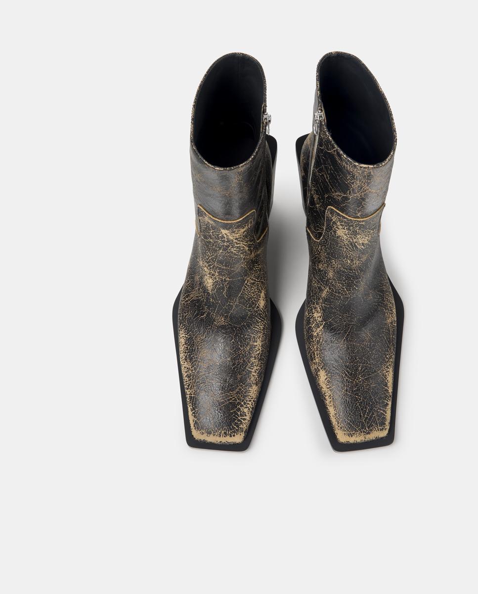 Botins Estilo Cowboy Escandalo de Pele Multicolor-5