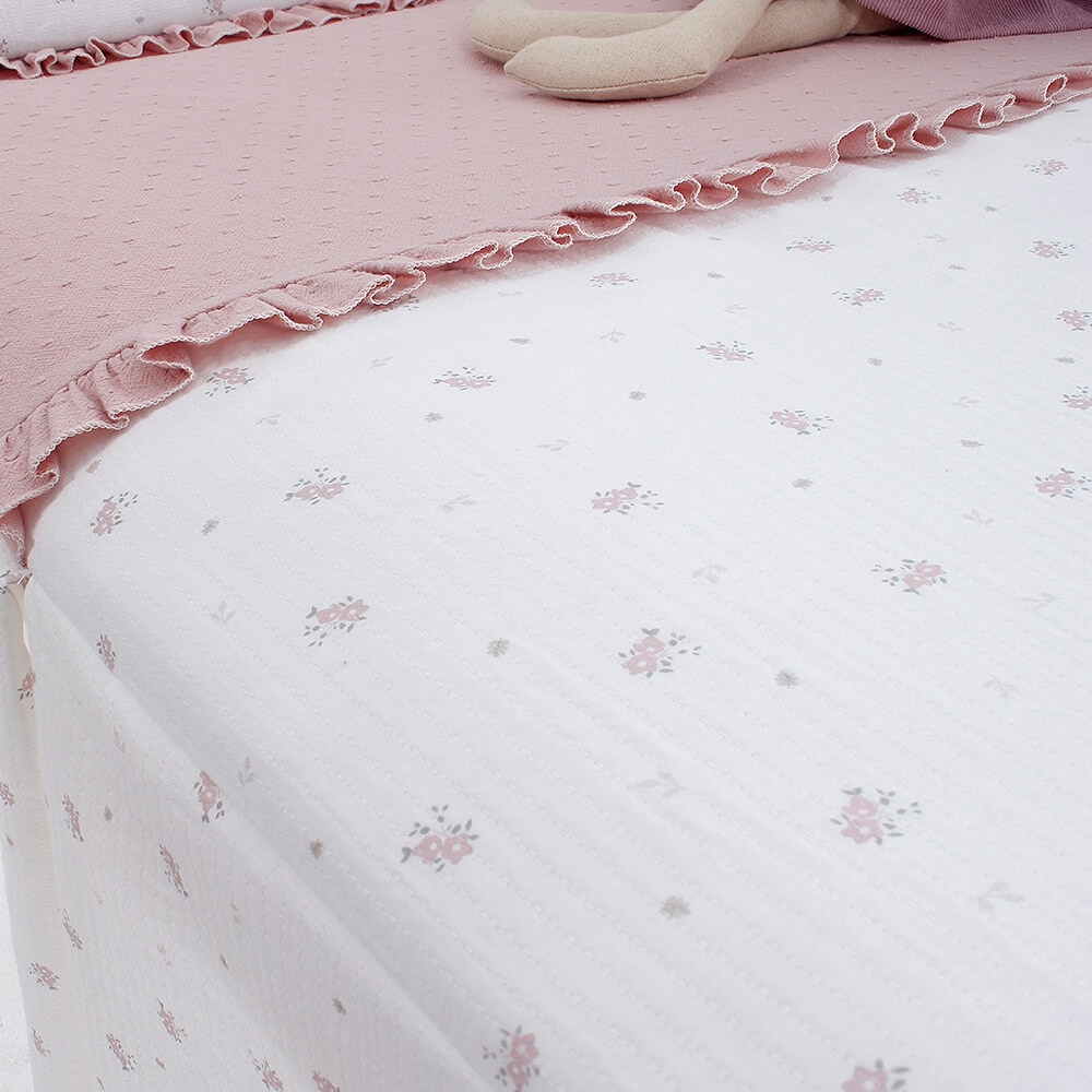 Colcha e Protetor de Berço Uzturre 60x120 Clea Rosa-2