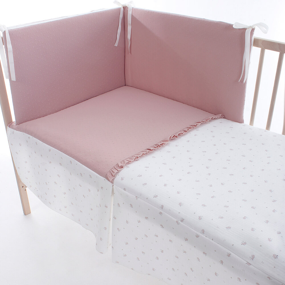 Colcha e Protetor de Berço Uzturre 60x120 Clea Rosa-3