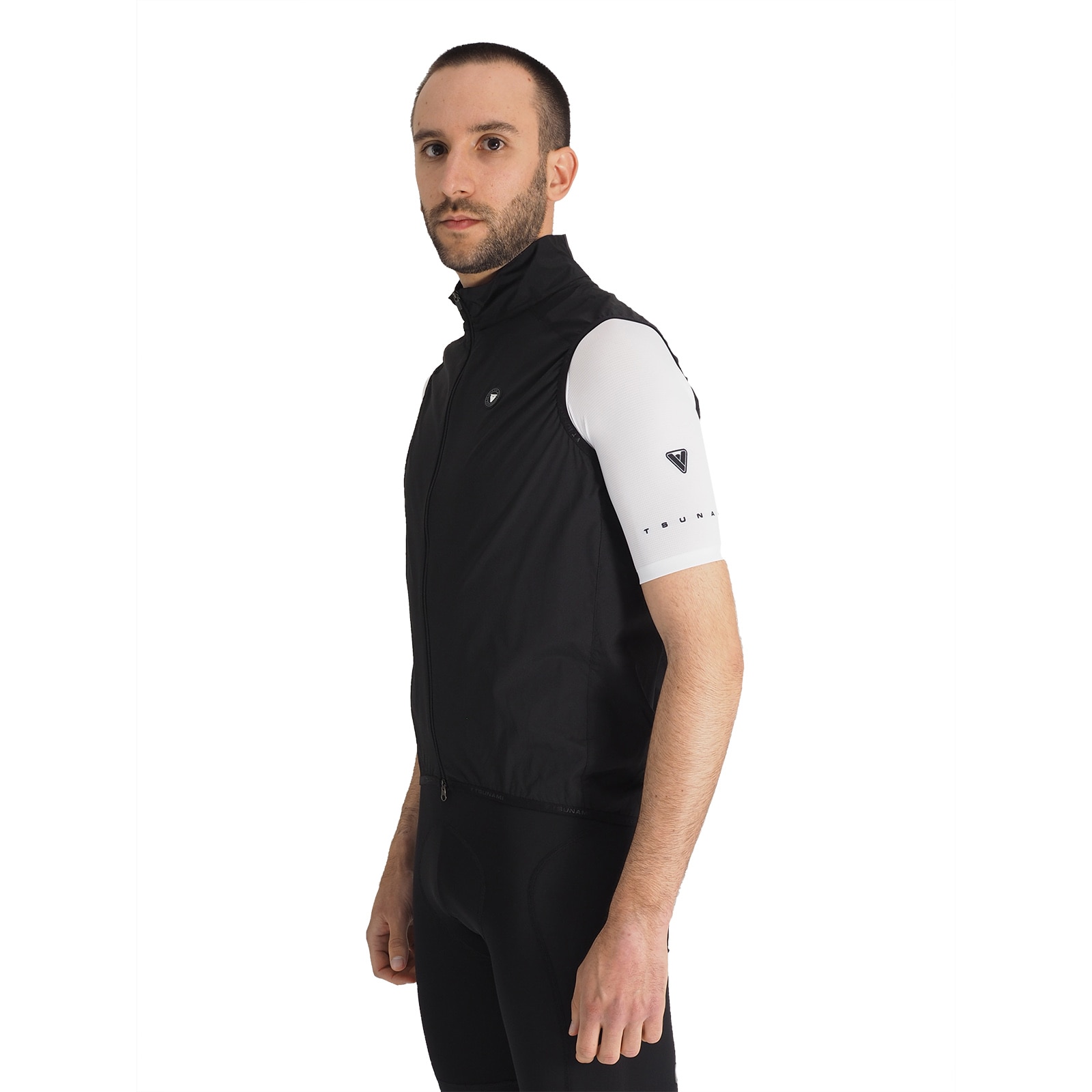 Colete Corta-Ventos de Ciclismo Angello Tsunami Preto-2