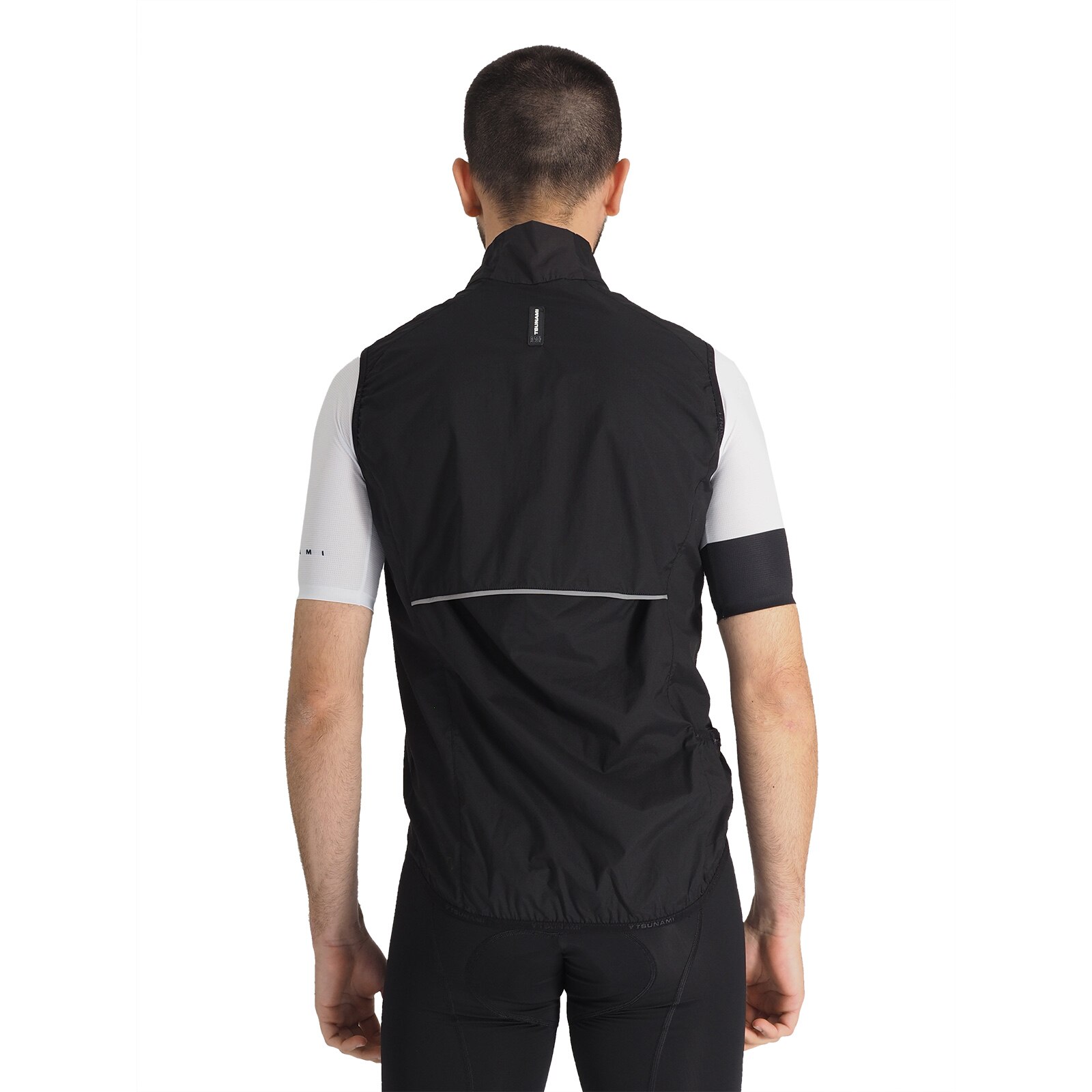 Colete Corta-Ventos de Ciclismo Angello Tsunami Preto-3
