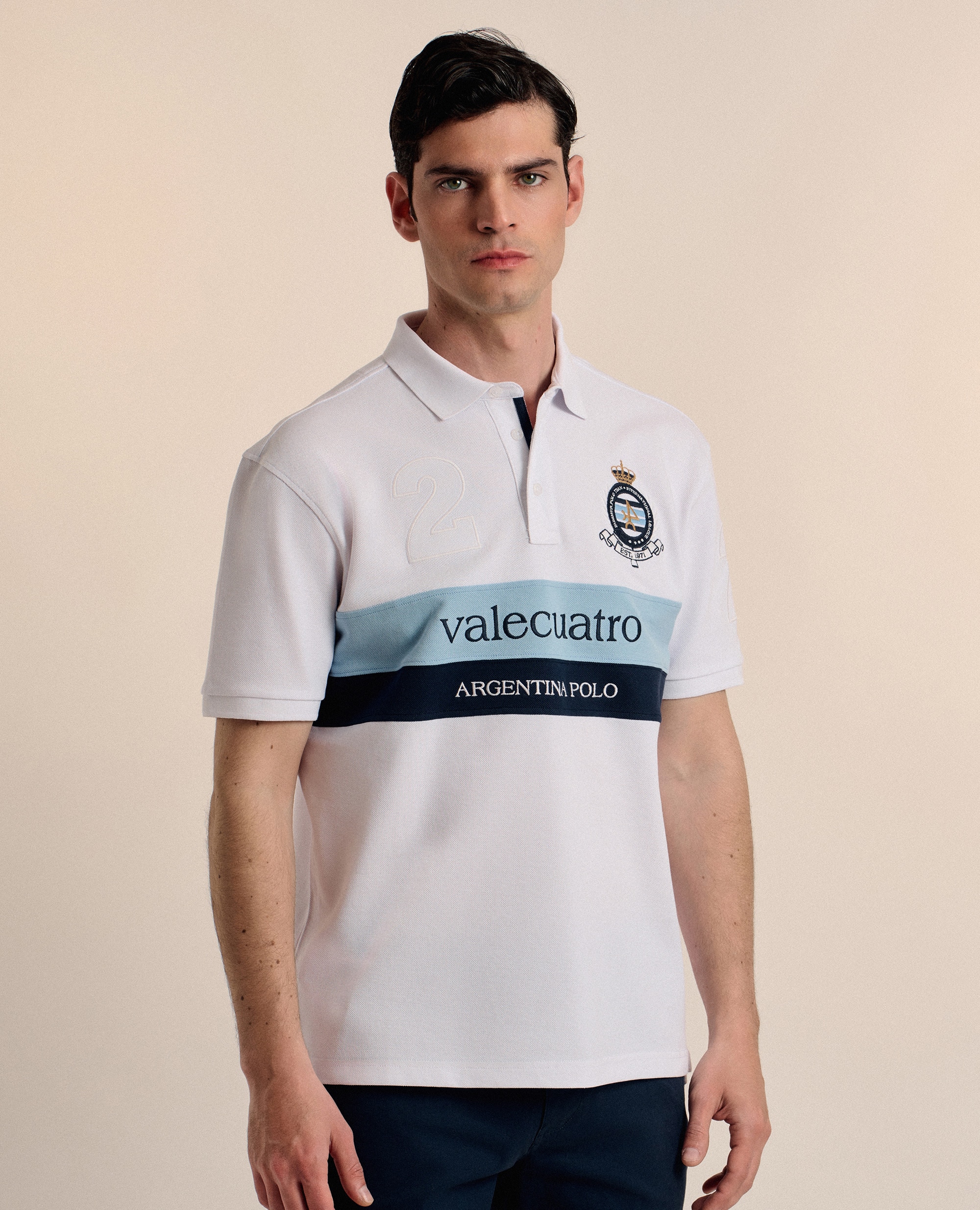 Polo de Piqué Corte Classic de Manga Curta Branco-6