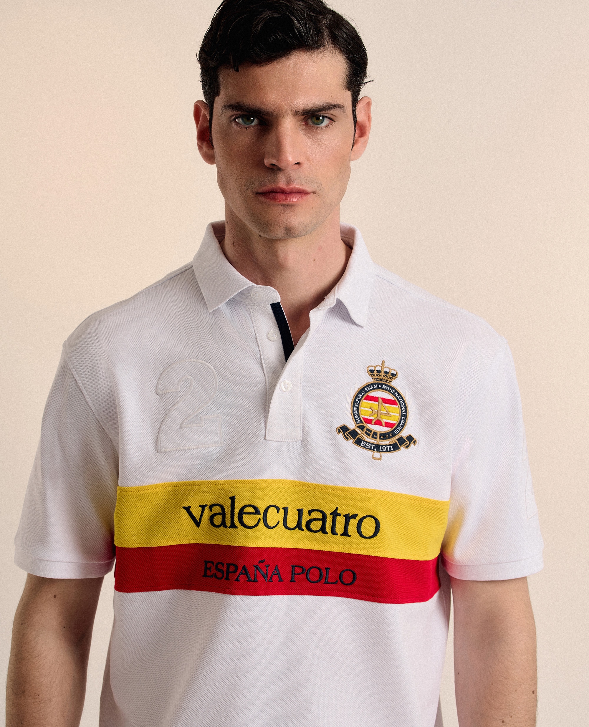 Polo de Piqué Corte Classic de Manga Curta Branco-6