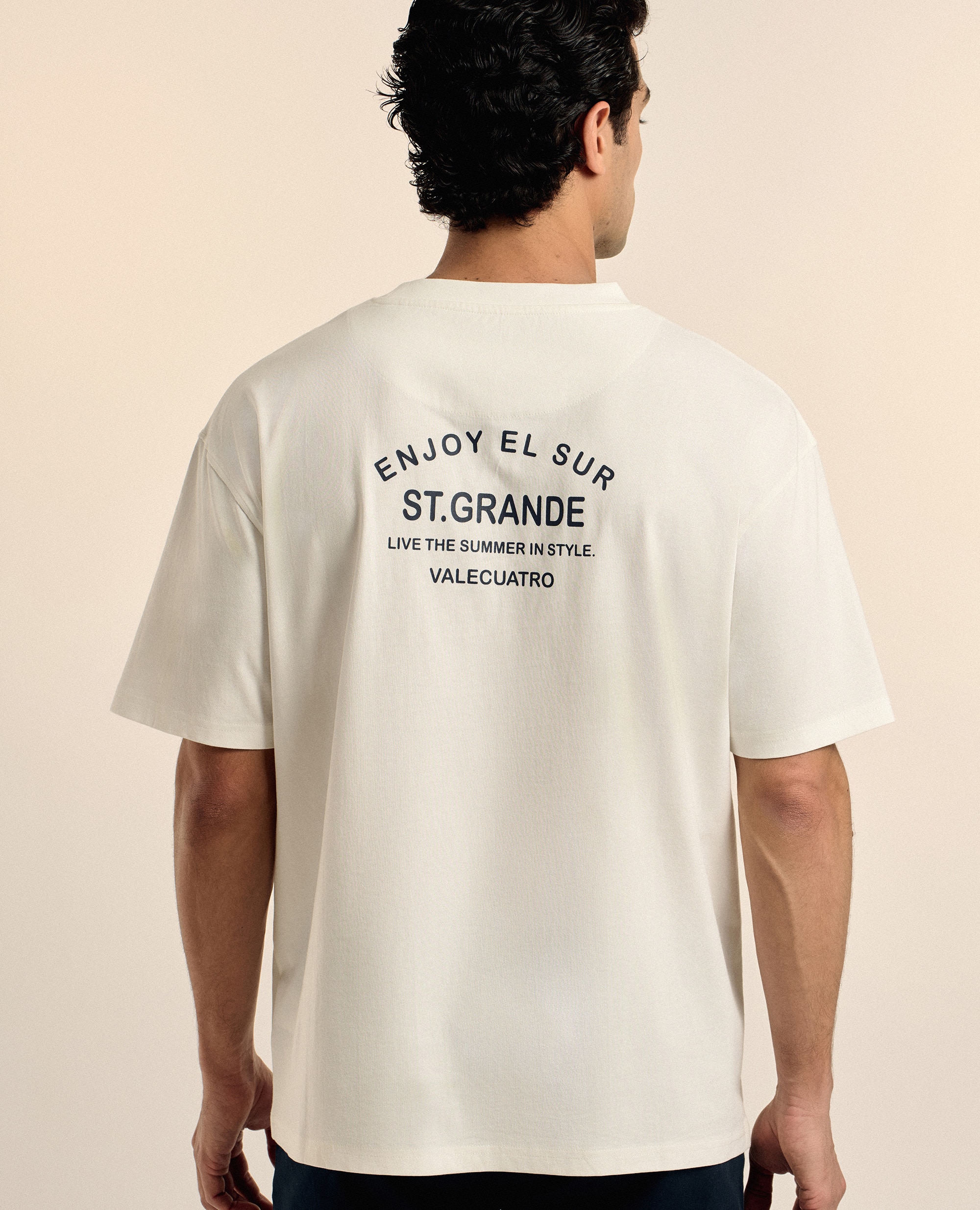 T-shirt de Manga Curta Estampada Branco-2