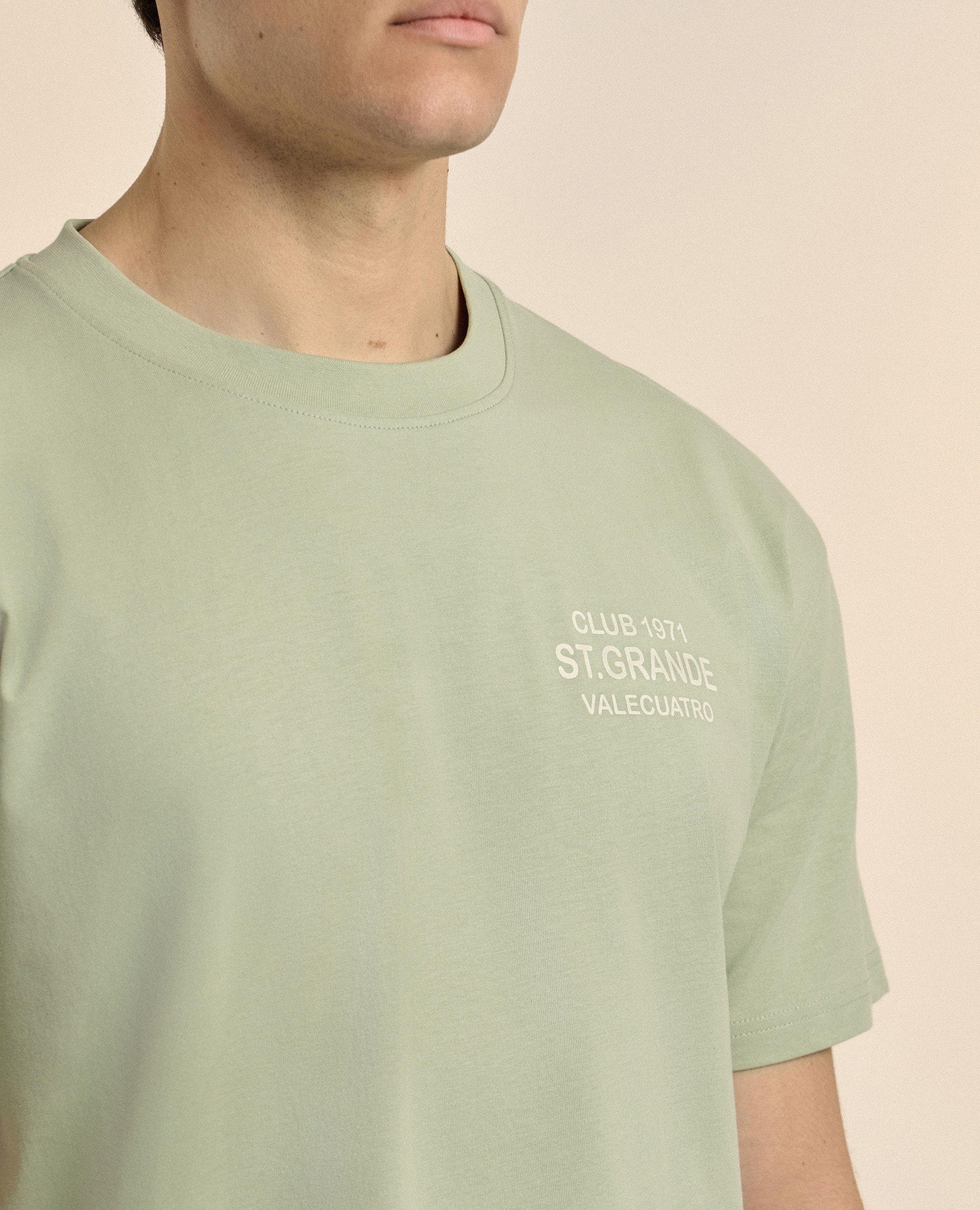 T-shirt de Manga Curta Estampada Verde-claro-3