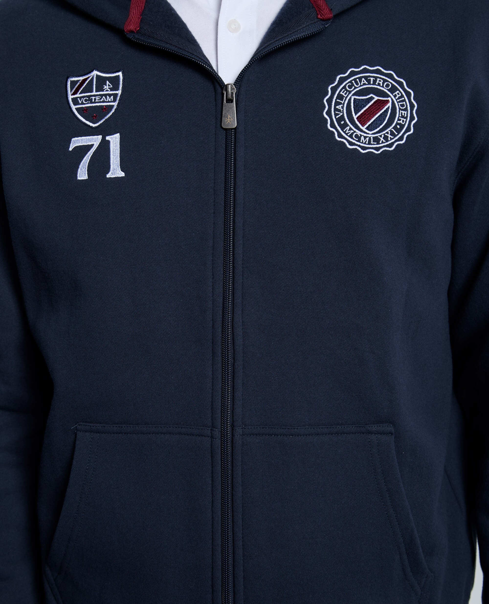Sweatshirt de Fecho Zip com Capuz Azul-marinho-8