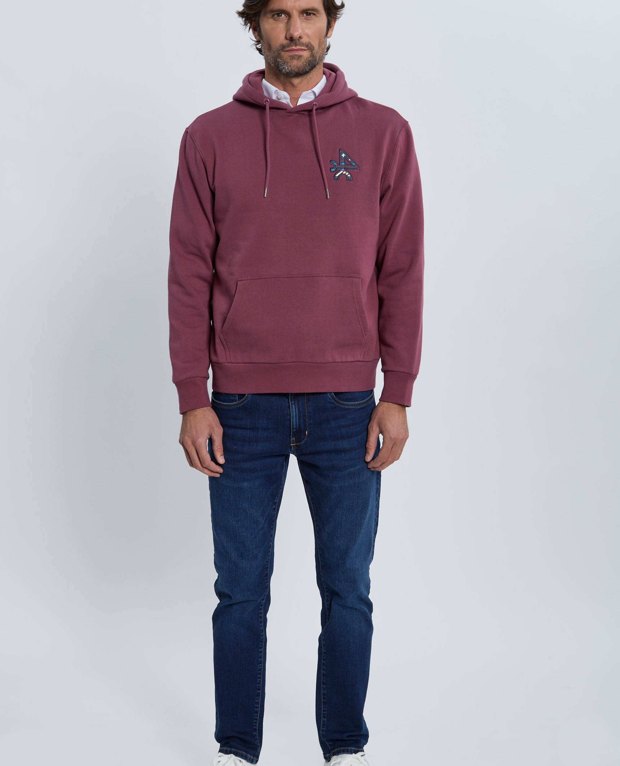 Sweatshirt com Capuz Bordeaux-4