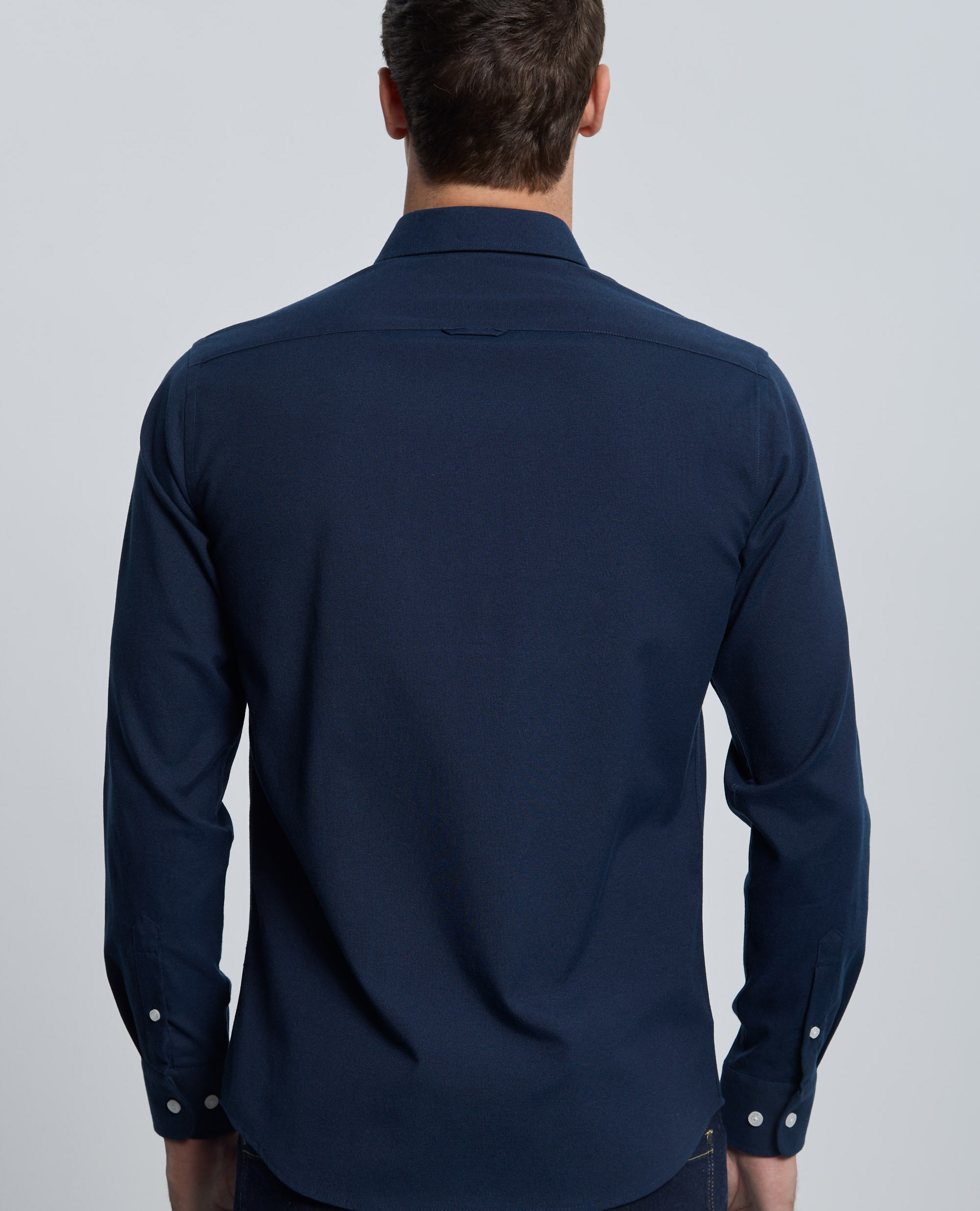 Camisa de Corte Classic Lisa Azul-marinho-2