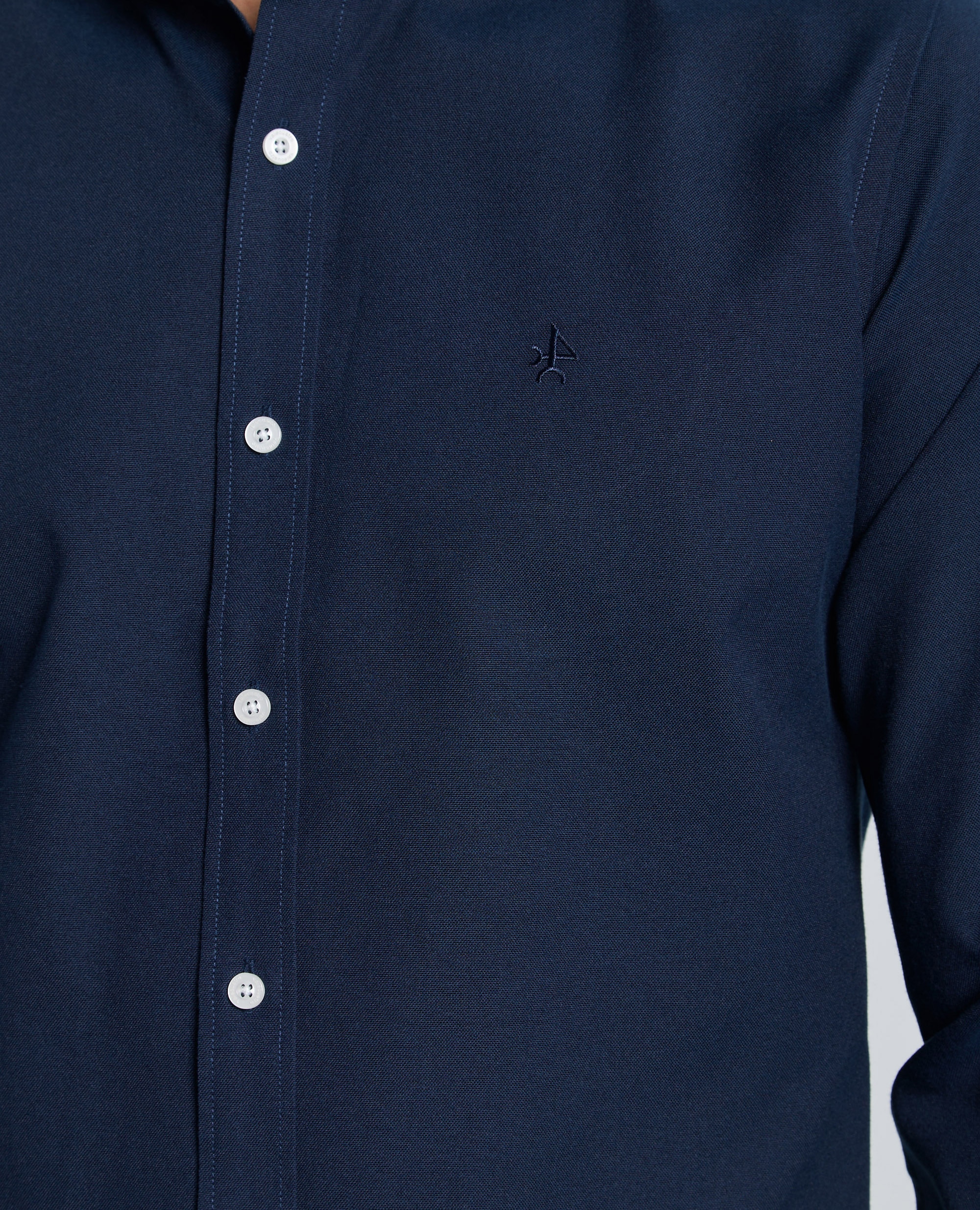 Camisa de Corte Classic Lisa Azul-marinho-6