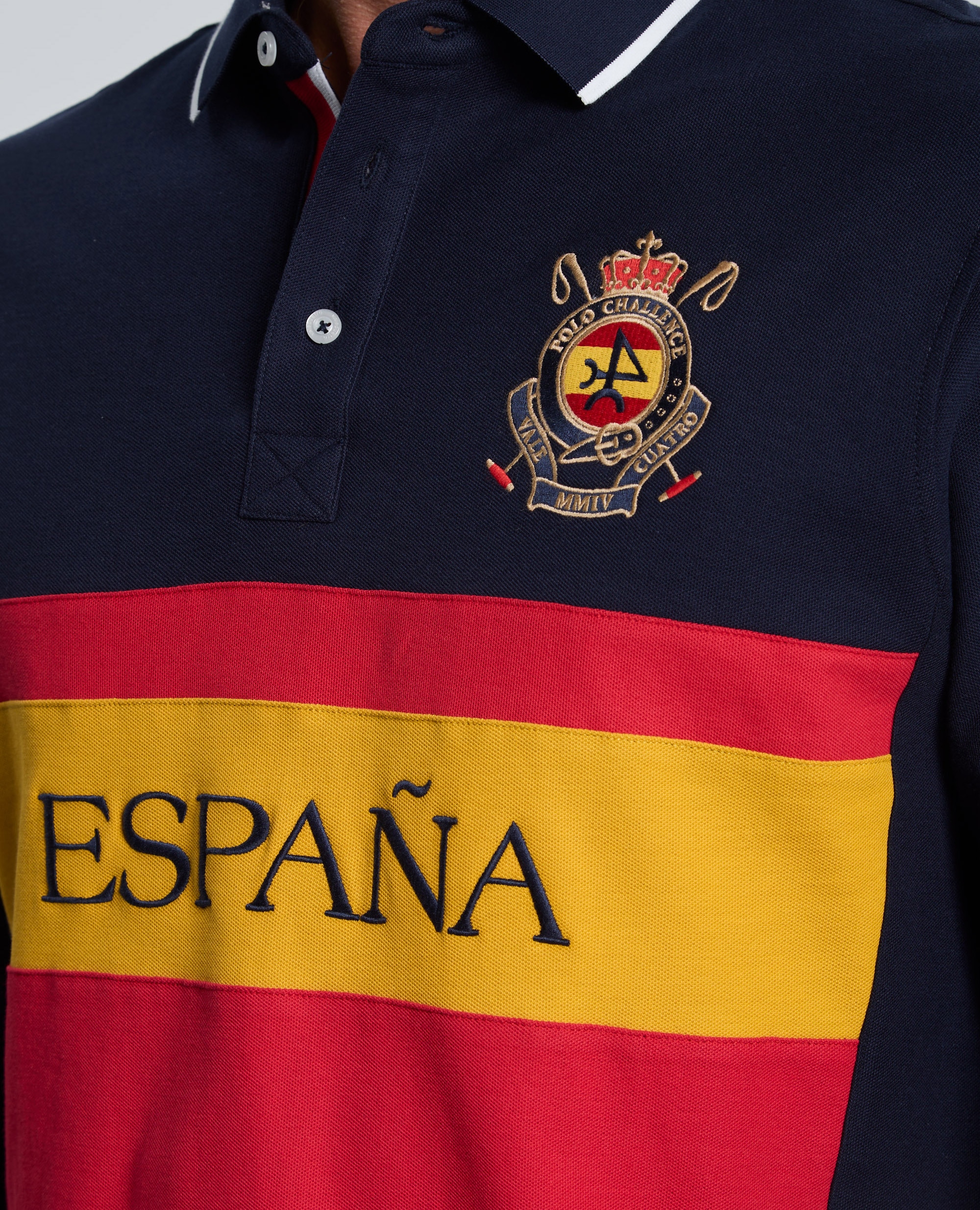 Polo de Piqué Corte Classic Azul-marinho de Manga Comprida Multicolor-5