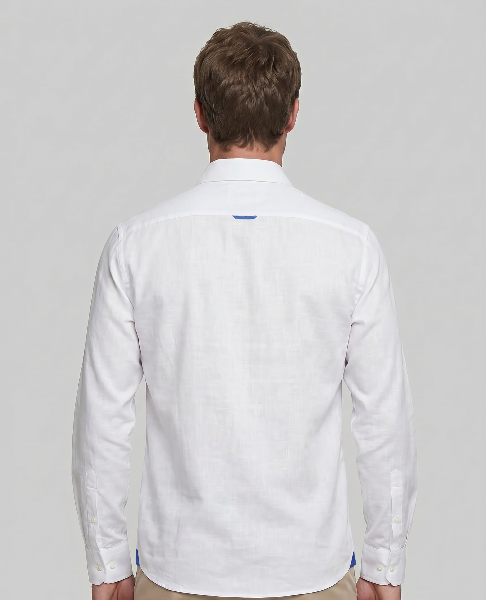 Camisa de Linho Corte Classic Lisa Branco-2